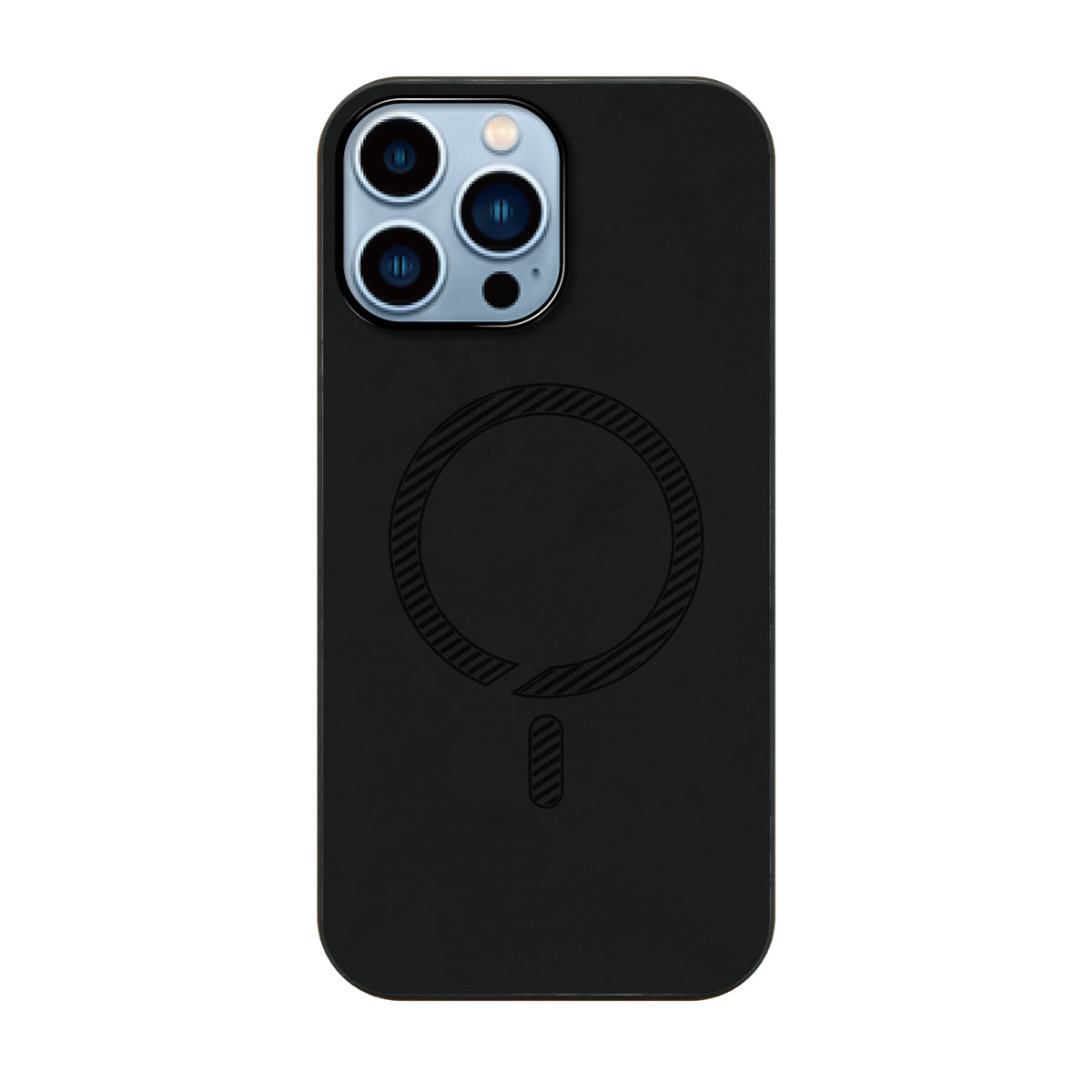 iPhone13ProMaxケース PUレザーハイブリッド レザーmagsafeケース プティ ブラック