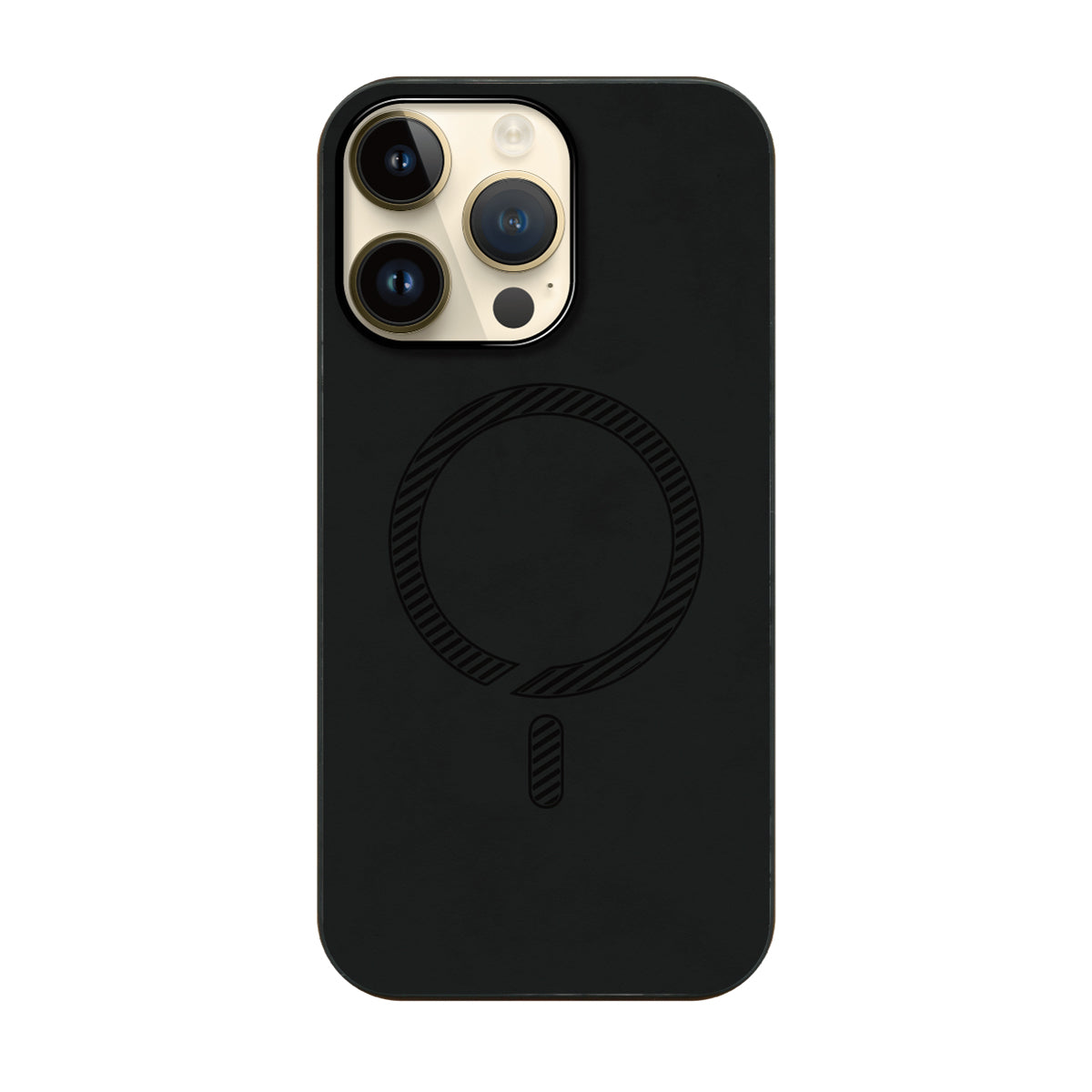 iPhone14Proケース PUレザーハイブリッド レザーmagsafeケース プティ ブラック