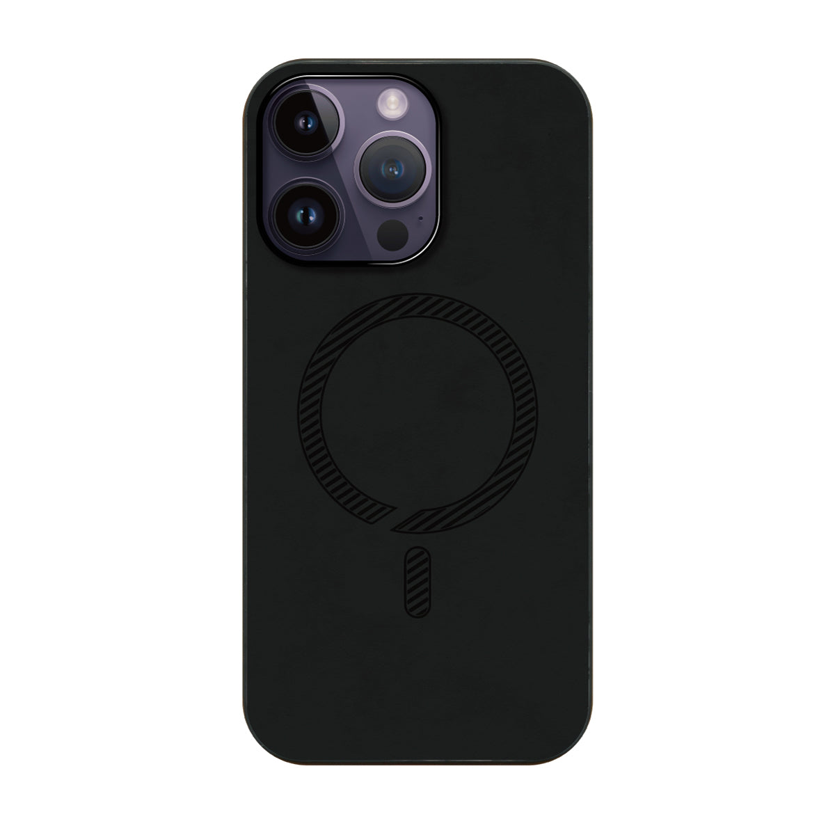 iPhone14ProMaxケース PUレザーハイブリッド レザーmagsafeケース プティ ブラック