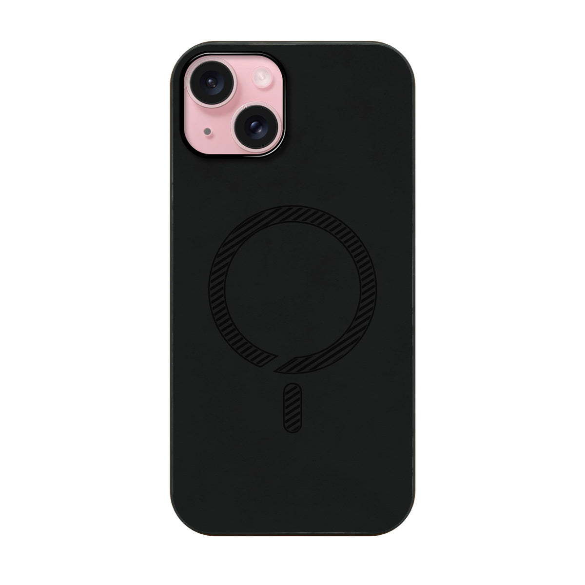 iPhone15ケース PUレザーハイブリッド レザーmagsafeケース プティ ブラック