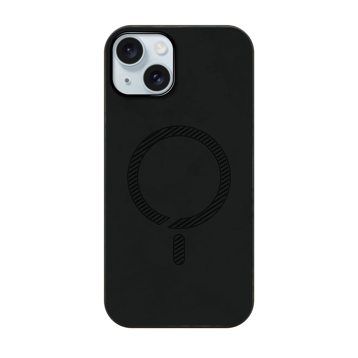 iPhone15Plus/14Plusケース PUレザーハイブリッド レザーmagsafeケース プティ ブラック