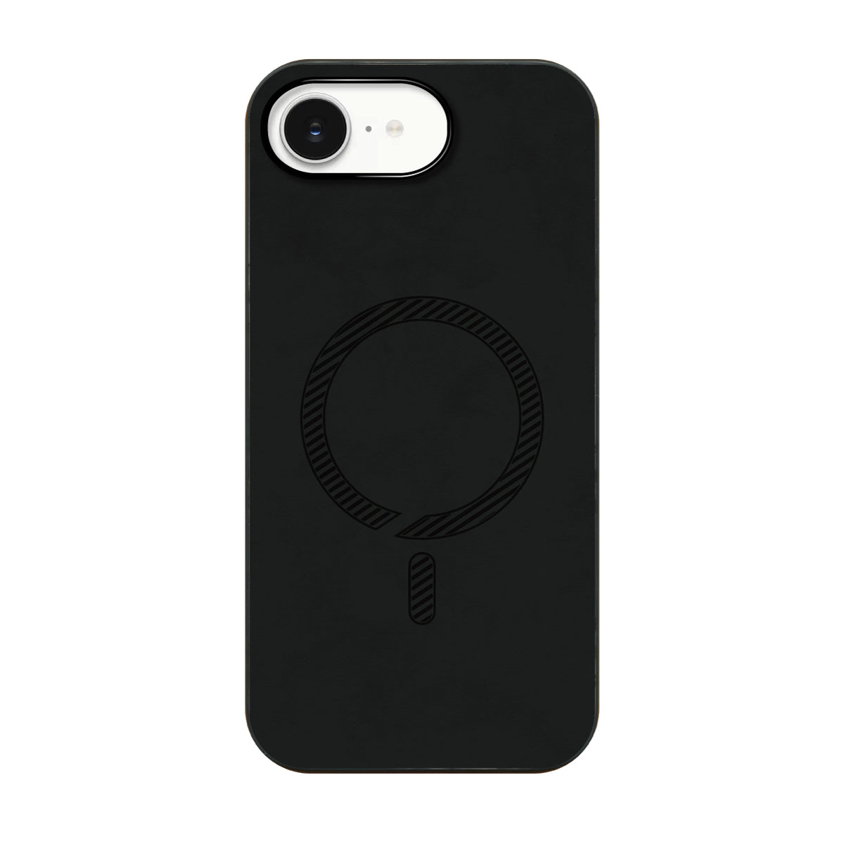 iPhone16eケース PUレザーハイブリッド レザーmagsafeケース プティ ブラック