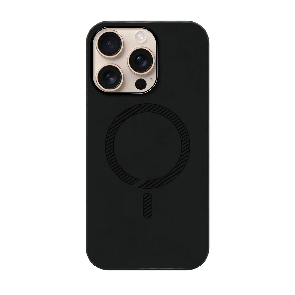 iPhone16Proケース PUレザーハイブリッド レザーmagsafeケース プティ ブラック