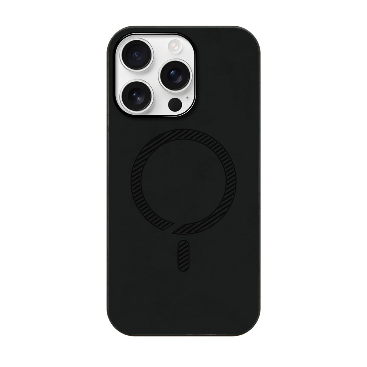 iPhone16ProMaxケース PUレザーハイブリッド レザーmagsafeケース プティ ブラック