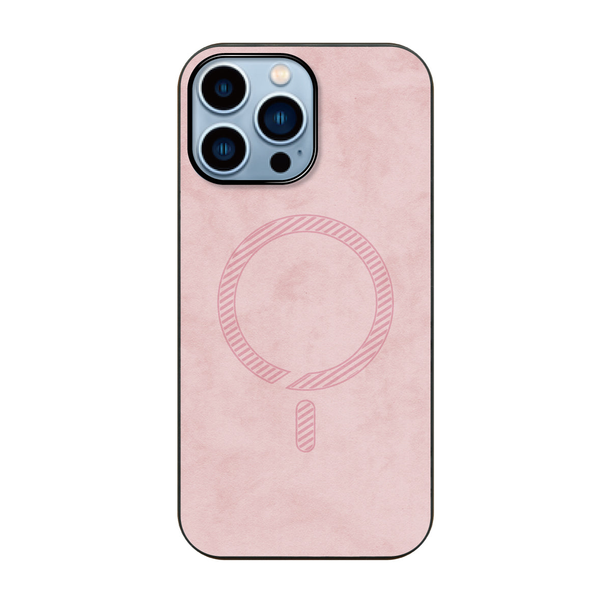 iPhone13ProMaxケース PUレザーハイブリッド レザーmagsafeケース プティ ピンク