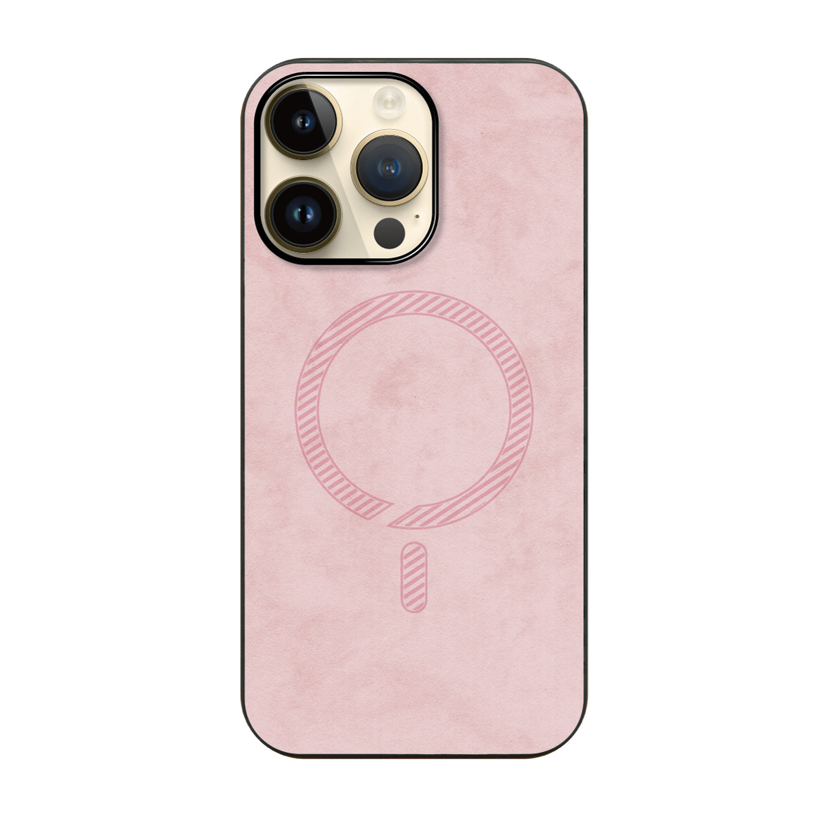 iPhone14Proケース PUレザーハイブリッド レザーmagsafeケース プティ ピンク