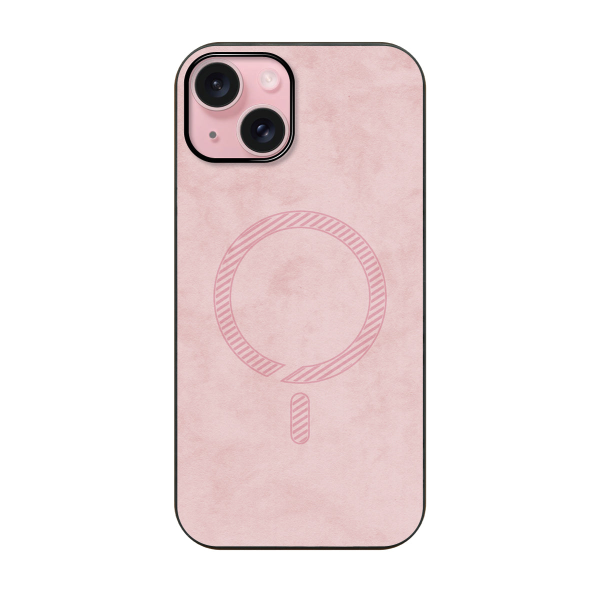 iPhone15ケース PUレザーハイブリッド レザーmagsafeケース プティ ピンク