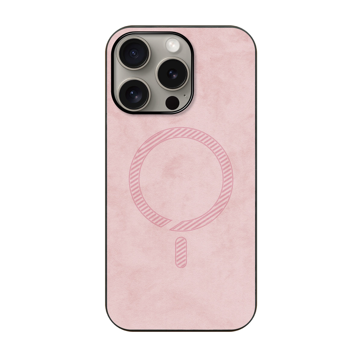 iPhone15Proケース PUレザーハイブリッド レザーmagsafeケース プティ ピンク