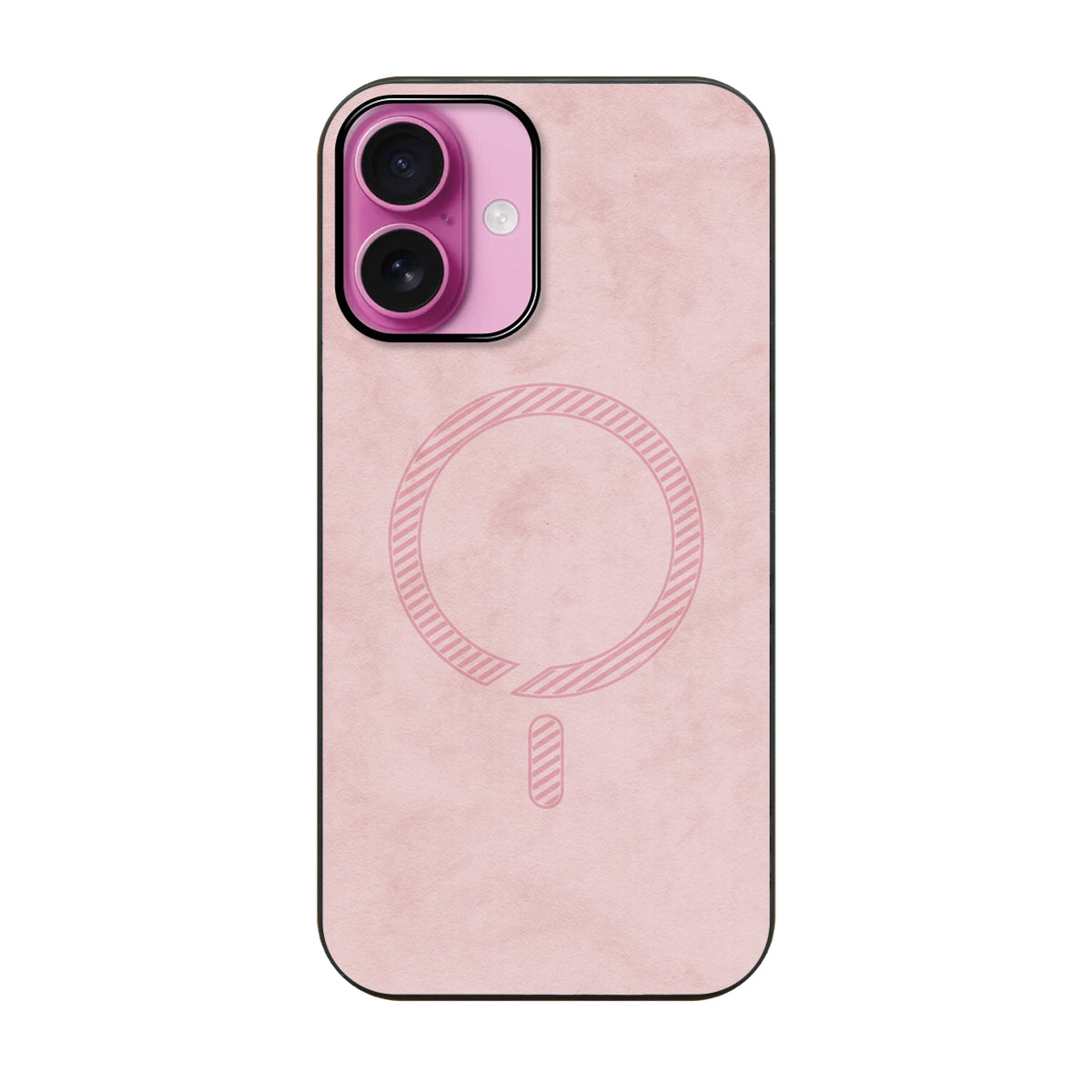 iPhone16Plusケース PUレザーハイブリッド レザーmagsafeケース プティ ピンク