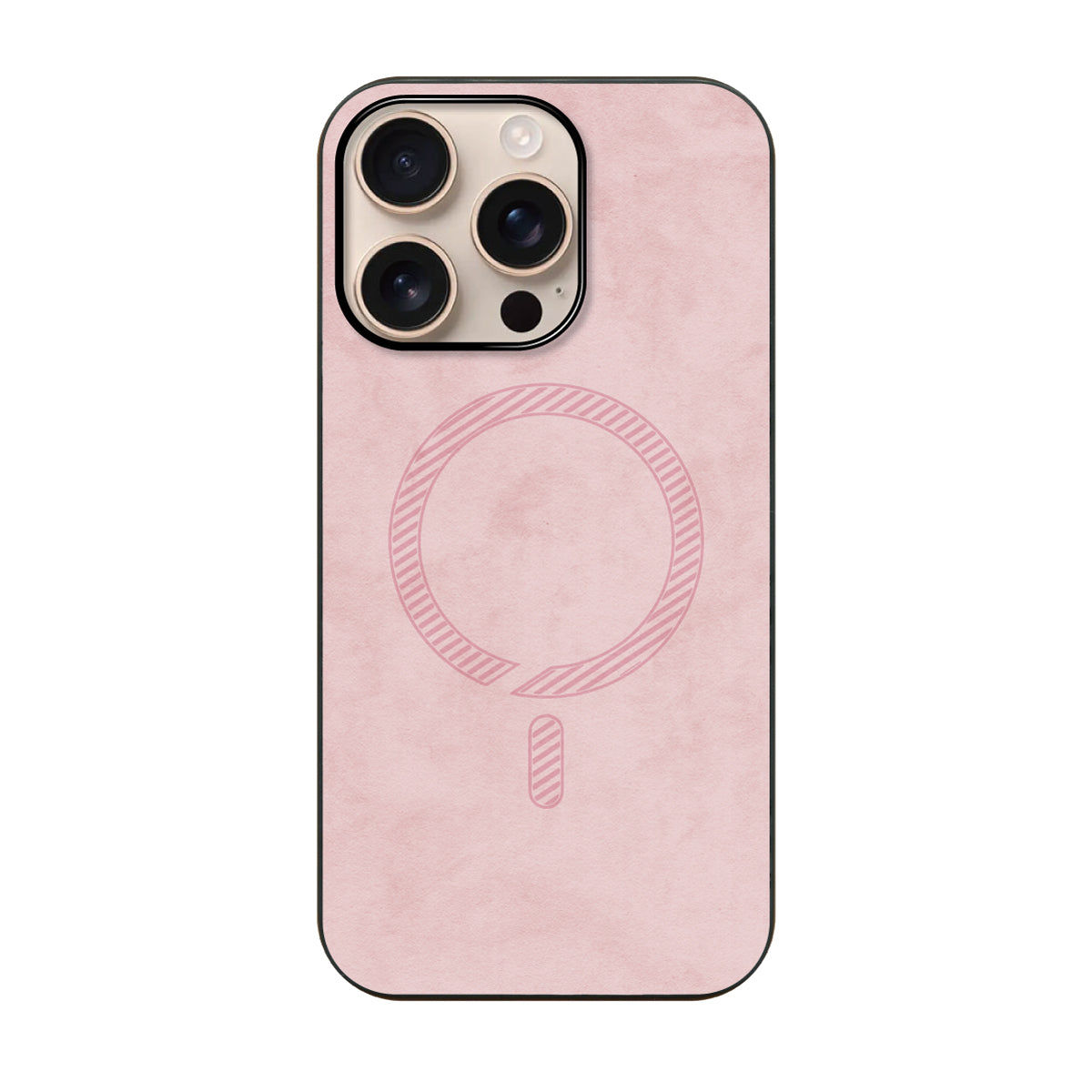 iPhone16Proケース PUレザーハイブリッド レザーmagsafeケース プティ ピンク