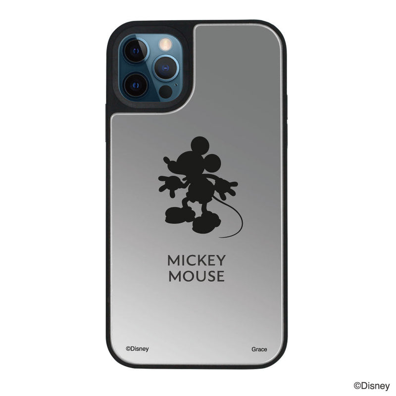 iPhoneケース ミラーバンパー ミラー付きケース <ミッキーマウス(シルエット)>