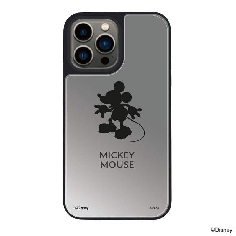 iPhoneケース ミラーバンパー ミラー付きケース <ミッキーマウス(シルエット)>
