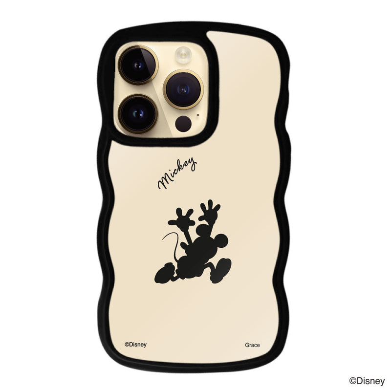 iPhoneケース ウェーブフレーム クリアケース <ミッキーマウス(シルエット)>