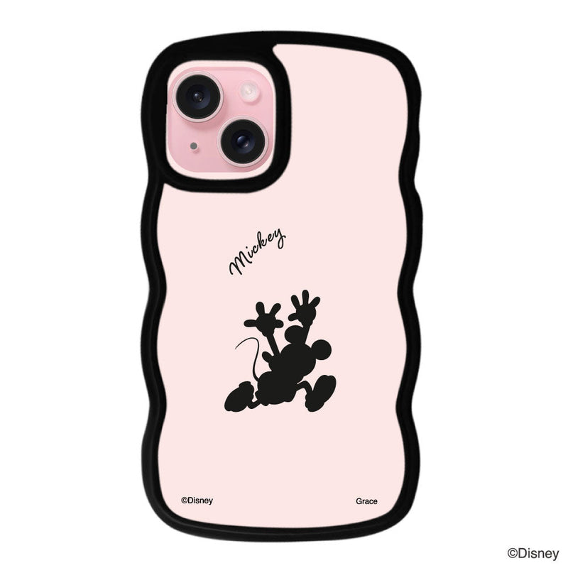 iPhoneケース ウェーブフレーム クリアケース <ミッキーマウス(シルエット)>