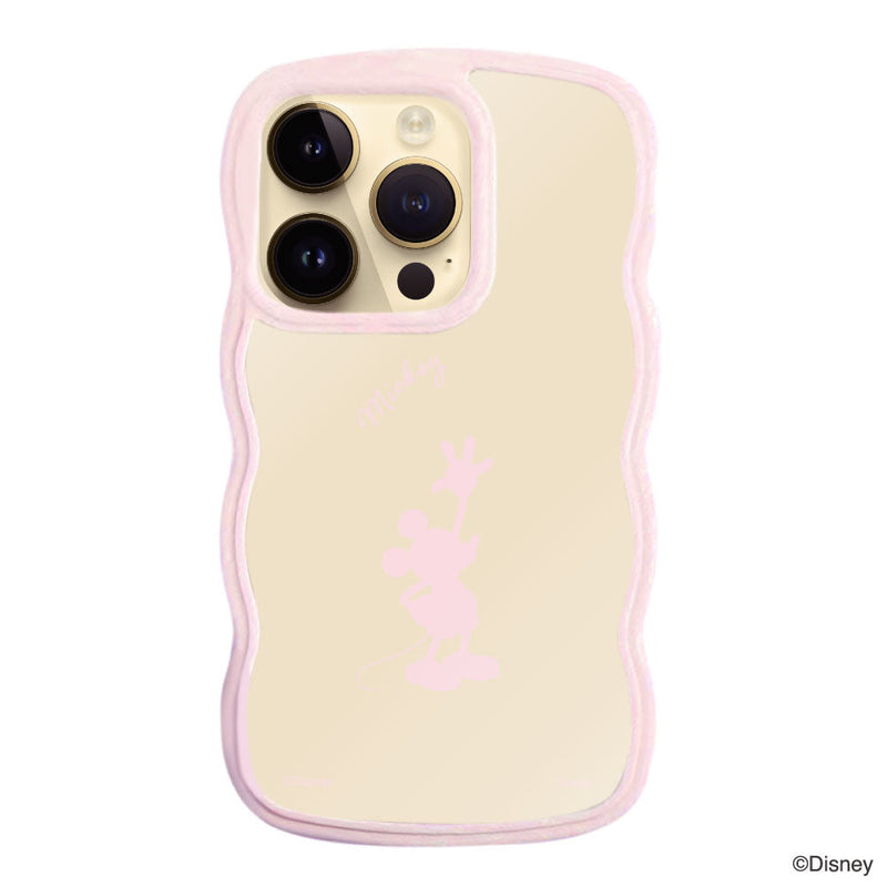 iPhoneケース ウェーブフレーム クリアケース <ミッキーマウス(シルエット)>