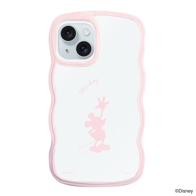 iPhoneケース ウェーブフレーム クリアケース <ミッキーマウス(シルエット)>