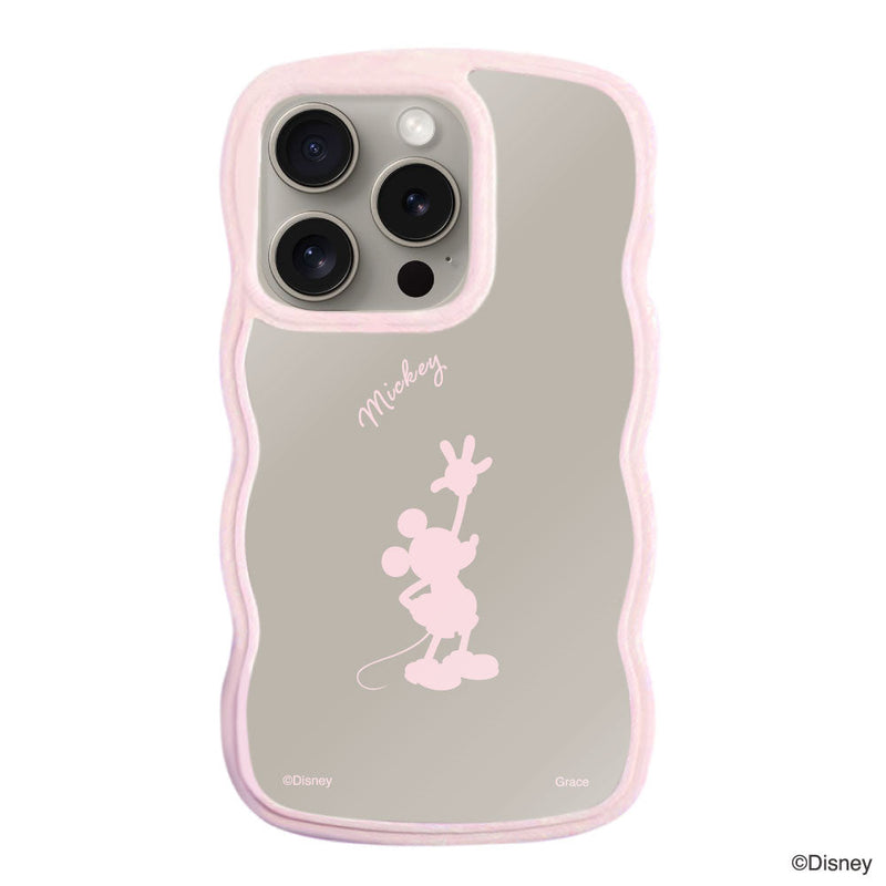 iPhoneケース ウェーブフレーム クリアケース <ミッキーマウス(シルエット)>