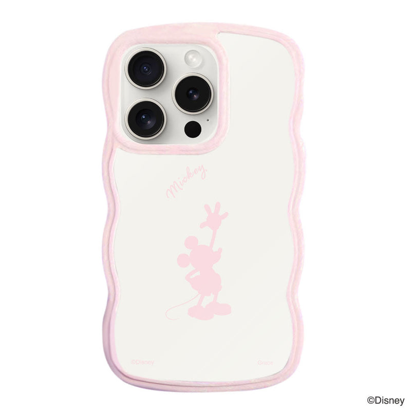 iPhoneケース ウェーブフレーム クリアケース <ミッキーマウス(シルエット)>