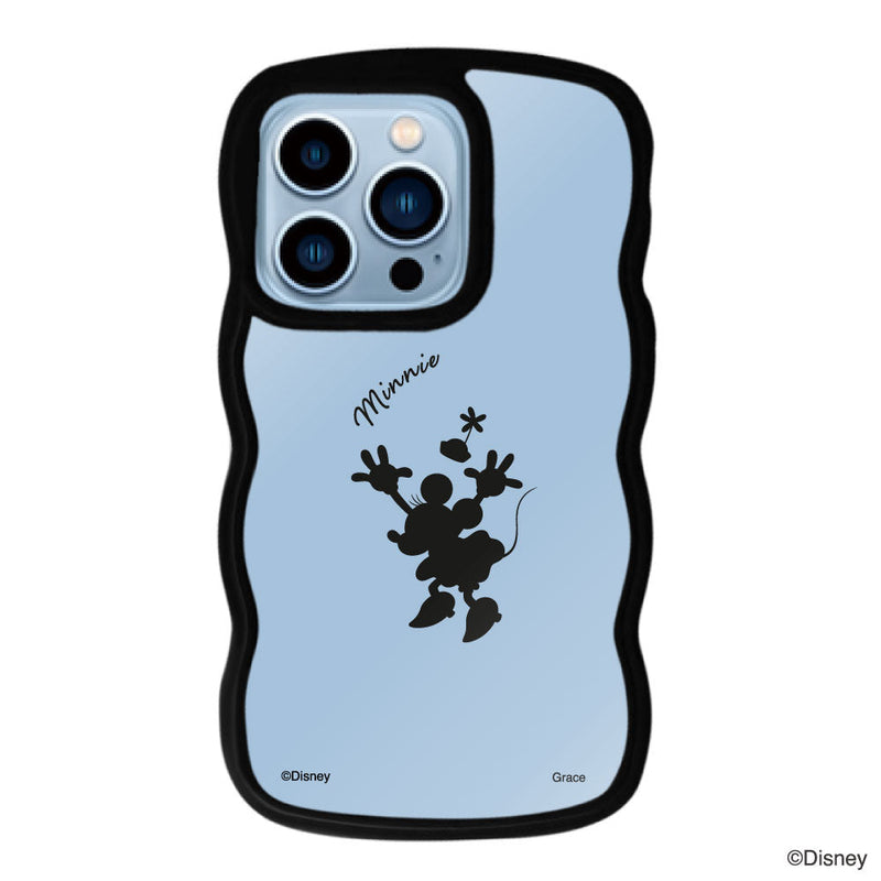 iPhoneケース ウェーブフレーム クリアケース <ミニーマウス(シルエット)>