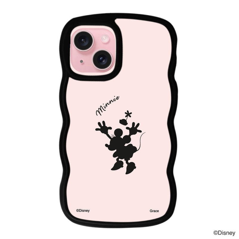iPhoneケース ウェーブフレーム クリアケース <ミニーマウス(シルエット)>