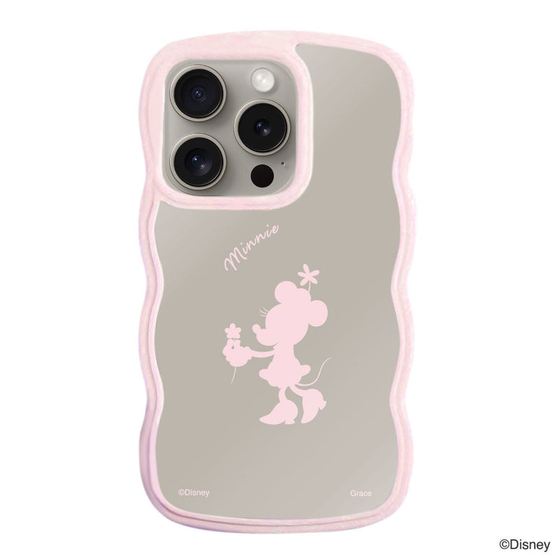 iPhoneケース ウェーブフレーム クリアケース <ミニーマウス(シルエット)>