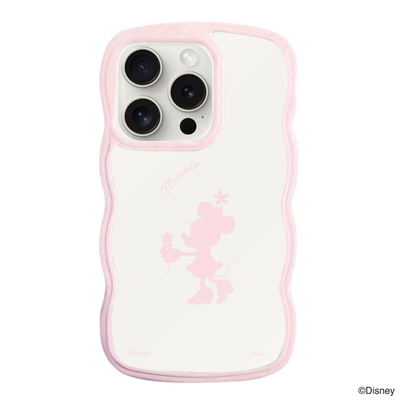 iPhoneケース ウェーブフレーム クリアケース <ミニーマウス(シルエット)>