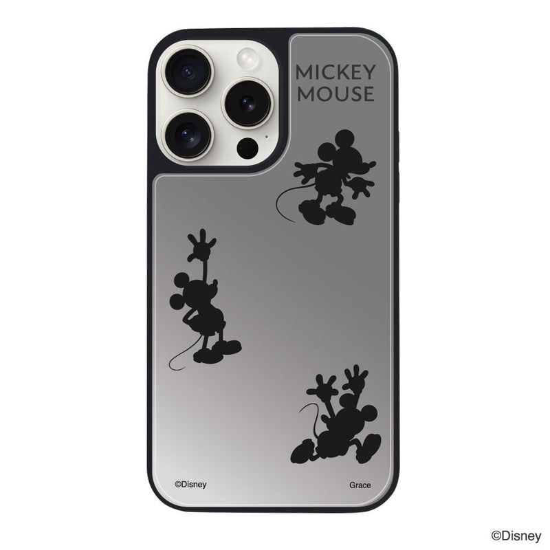 iPhoneケース ミラーバンパー ミラー付きケース <ミッキーマウス(3シルエット)>