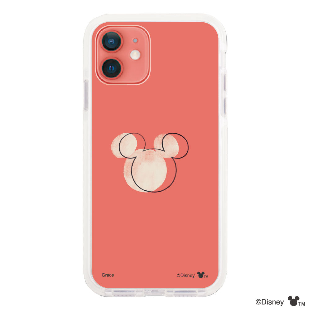 iPhone11ケース クッションバンパー 耐衝撃クリアケース ラインミッキーマウス クリア