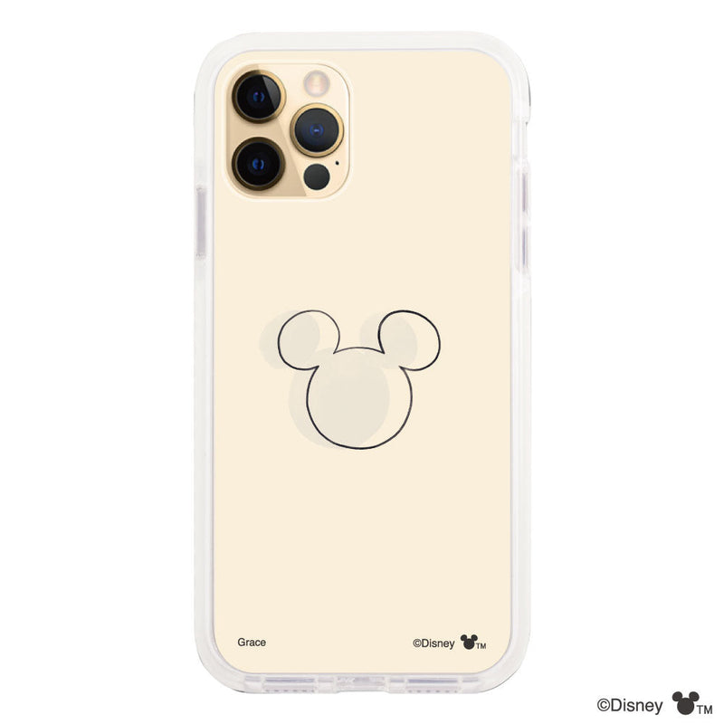iPhoneケース クッションバンパー 耐衝撃クリアケース <ミッキーマウス(ライン)>