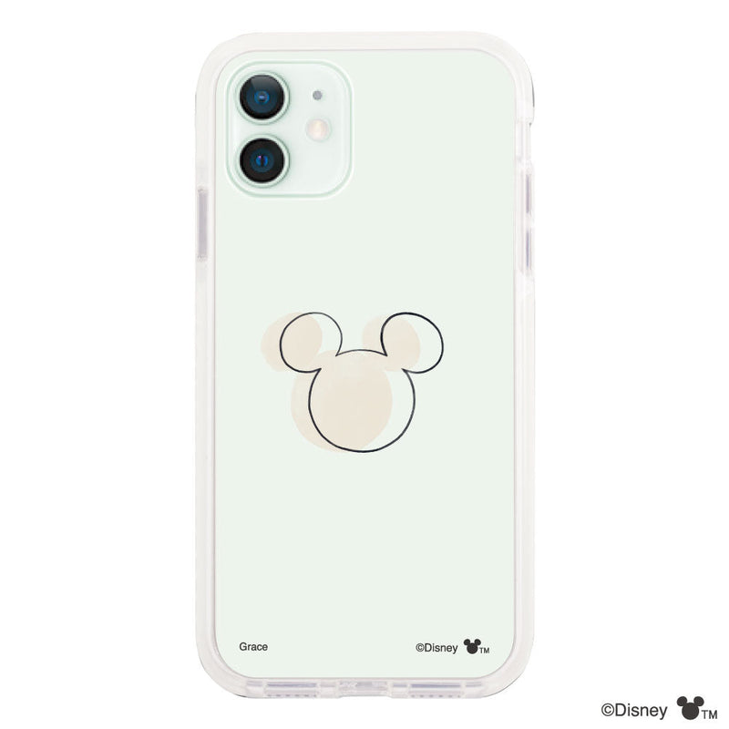 iPhoneケース クッションバンパー 耐衝撃クリアケース <ミッキーマウス(ライン)>