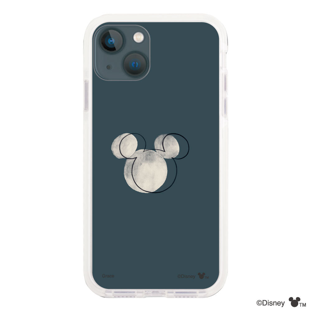 iPhone13miniケース クッションバンパー 耐衝撃クリアケース ラインミッキーマウス クリア
