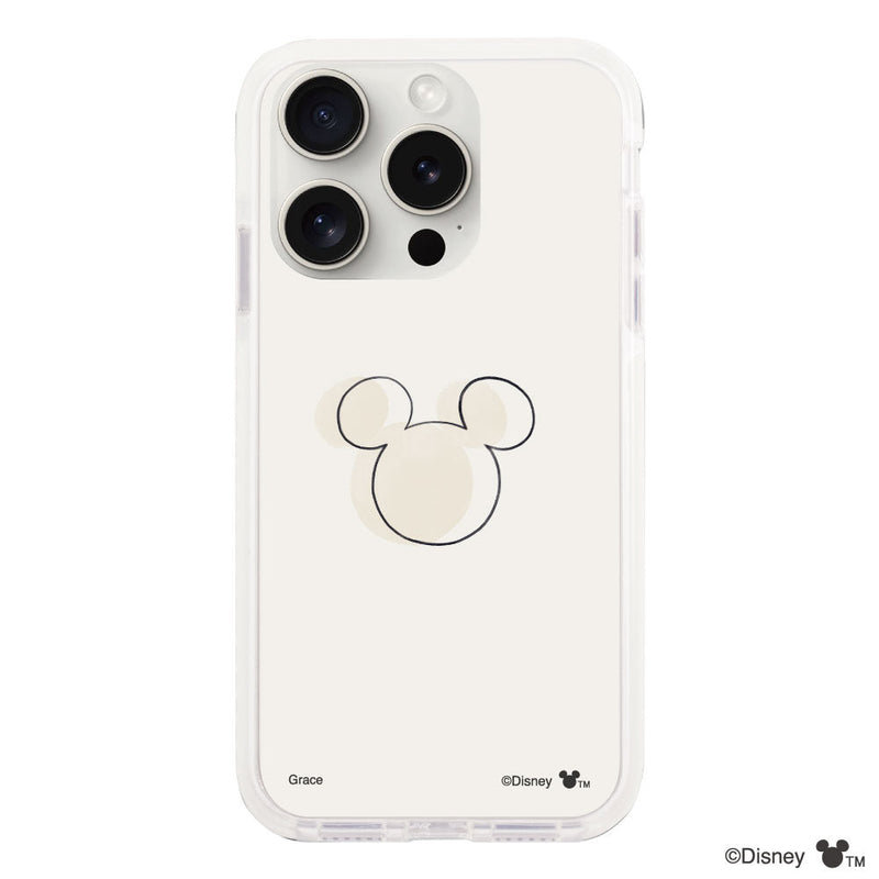 iPhoneケース クッションバンパー 耐衝撃クリアケース <ミッキーマウス(ライン)>