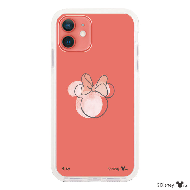 iPhoneケース クッションバンパー 耐衝撃クリアケース <ミニーマウス(ライン)>