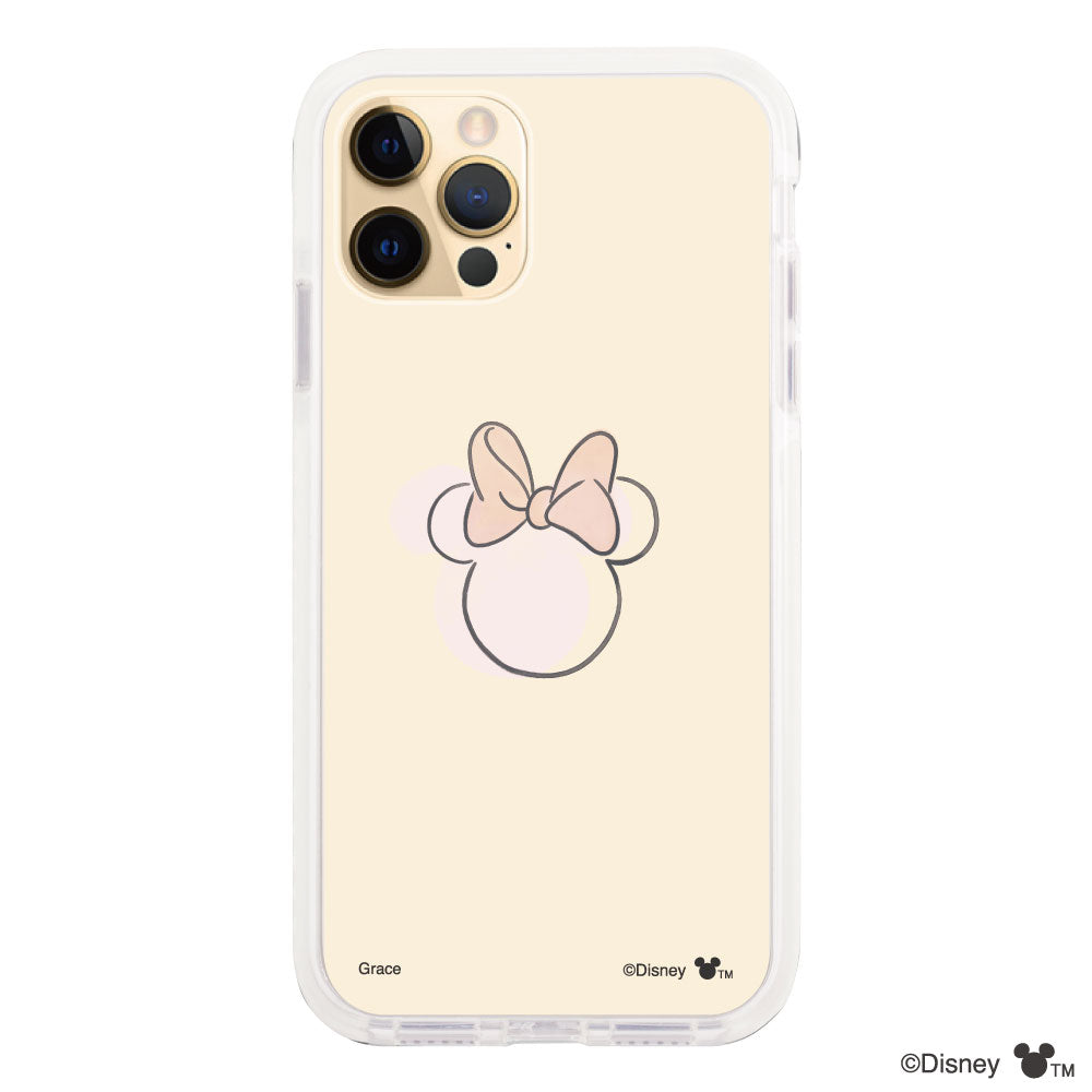 iPhone11Proケース クッションバンパー 耐衝撃クリアケース ラインミニーマウス クリア