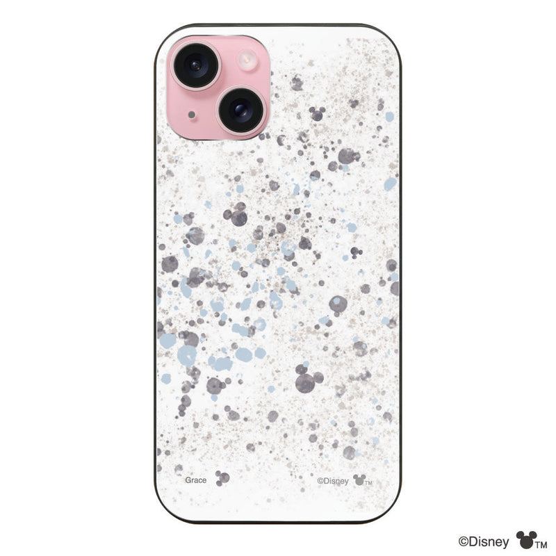 iPhoneケース ガラス 強化ガラスケース <ミッキーマウス(インクドット柄)>