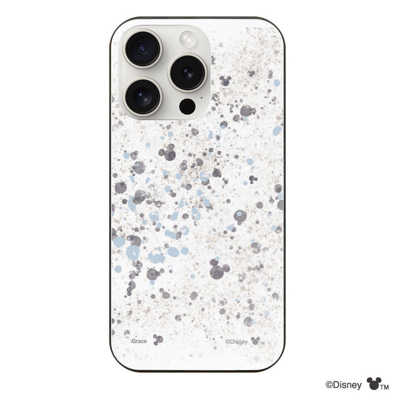 iPhoneケース ガラス 強化ガラスケース <ミッキーマウス(インクドット柄)>
