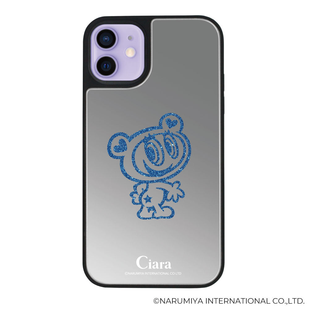 iPhoneケース ミラーバンパー ミラー付きケース エンジェルブルー ナカムラくん ハナちゃん グリッターシルエットライン
