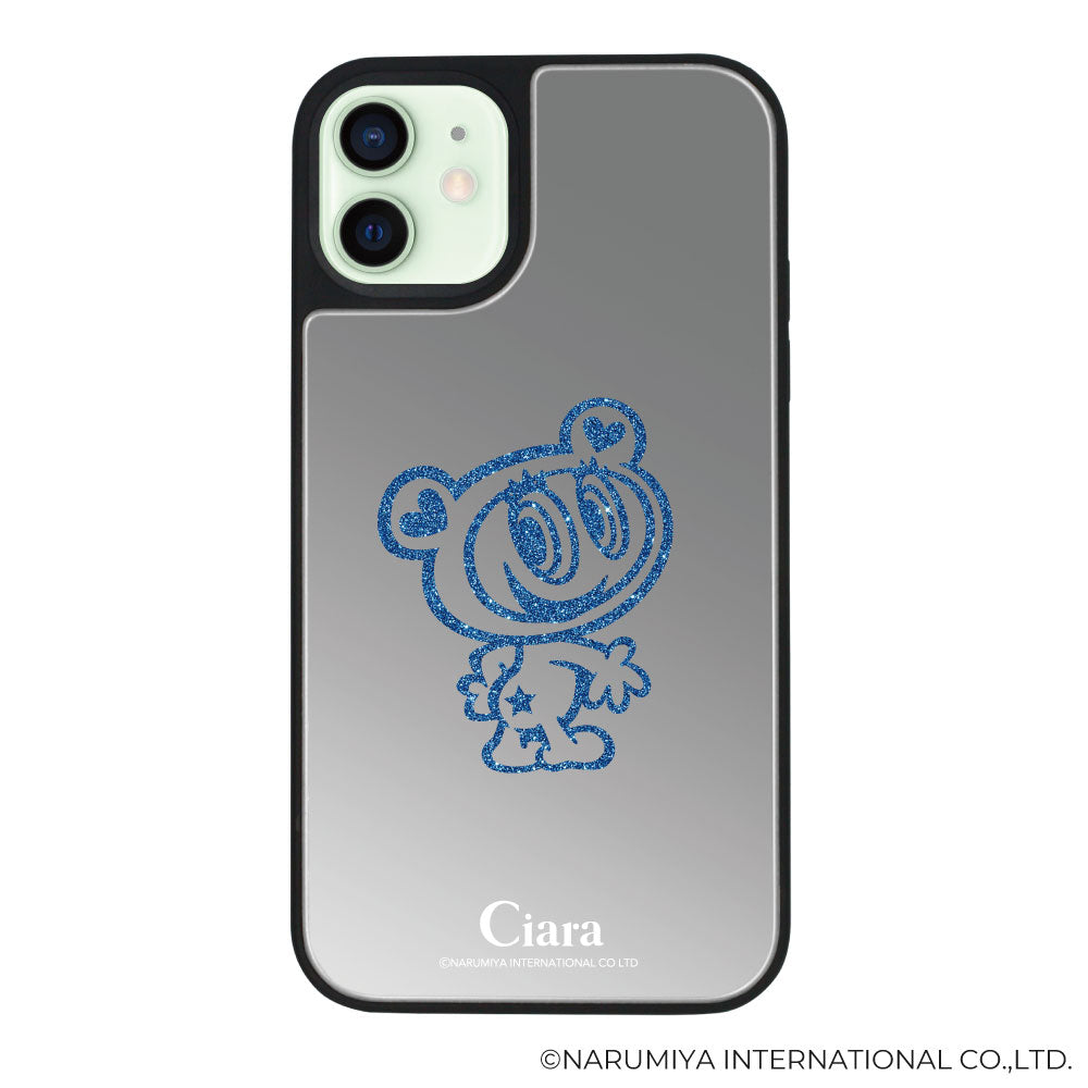 iPhoneケース ミラーバンパー ミラー付きケース エンジェルブルー ナカムラくん ハナちゃん グリッターシルエットライン