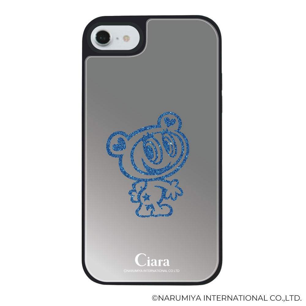 iPhoneケース ミラーバンパー ミラー付きケース エンジェルブルー ナカムラくん ハナちゃん グリッターシルエットライン