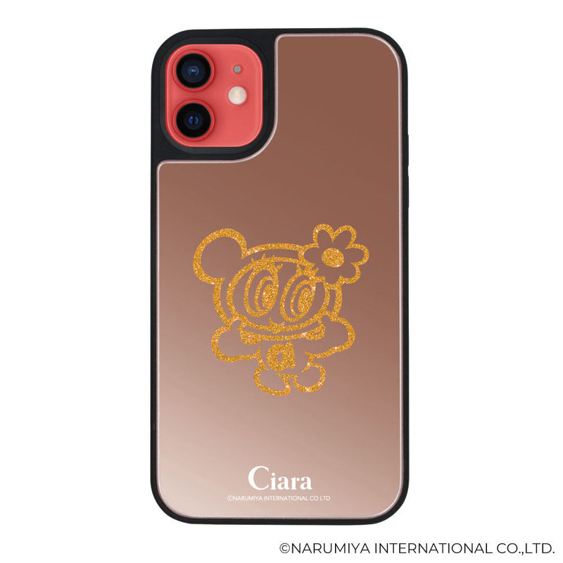 iPhoneケース ミラーバンパー ミラー付きケース エンジェルブルー ナカムラくん ハナちゃん グリッターシルエットライン