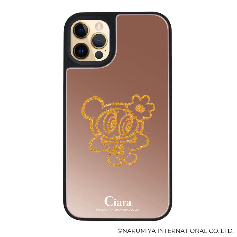 iPhoneケース ミラーバンパー ミラー付きケース エンジェルブルー ナカムラくん ハナちゃん グリッターシルエットライン