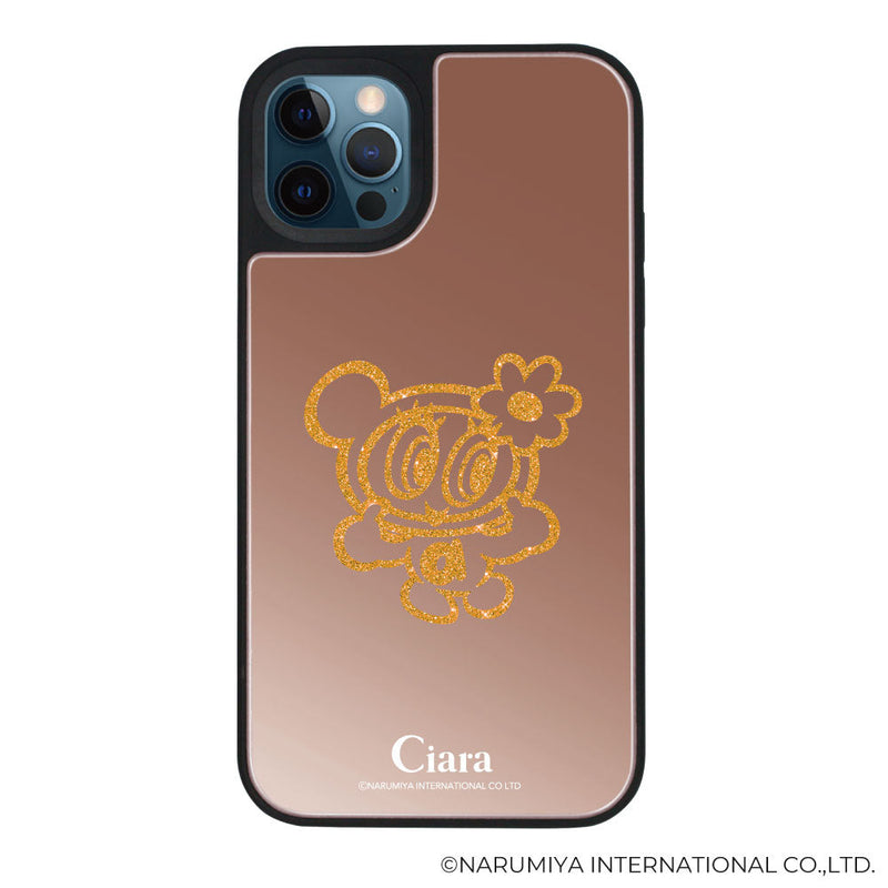 iPhoneケース ミラーバンパー ミラー付きケース エンジェルブルー ナカムラくん ハナちゃん グリッターシルエットライン