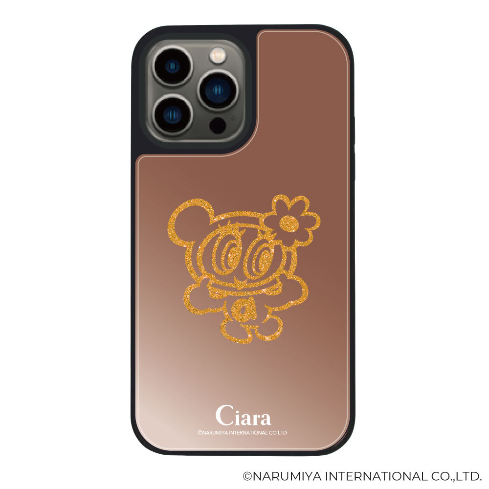 iPhoneケース ミラーバンパー ミラー付きケース エンジェルブルー ナカムラくん ハナちゃん グリッターシルエットライン