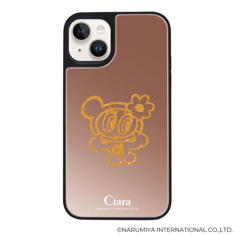 iPhoneケース ミラーバンパー ミラー付きケース エンジェルブルー ナカムラくん ハナちゃん グリッターシルエットライン