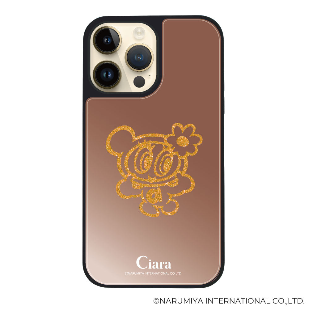 iPhone14Pro ミラーバンパー ミラー付きケース エンジェルブルー グリッター ローズゴールド