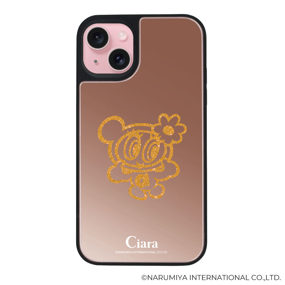 iPhoneケース ミラーバンパー ミラー付きケース エンジェルブルー ナカムラくん ハナちゃん グリッターシルエットライン