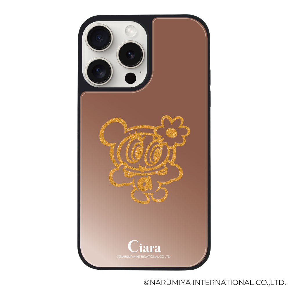iPhoneケース ミラーバンパー ミラー付きケース エンジェルブルー ナカムラくん ハナちゃん グリッターシルエットライン