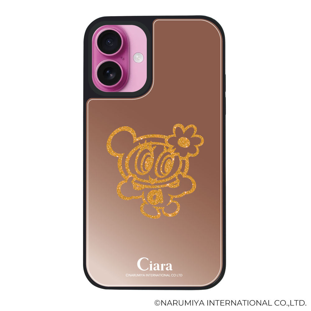 iPhoneケース ミラーバンパー ミラー付きケース エンジェルブルー ナカムラくん ハナちゃん グリッターシルエットライン