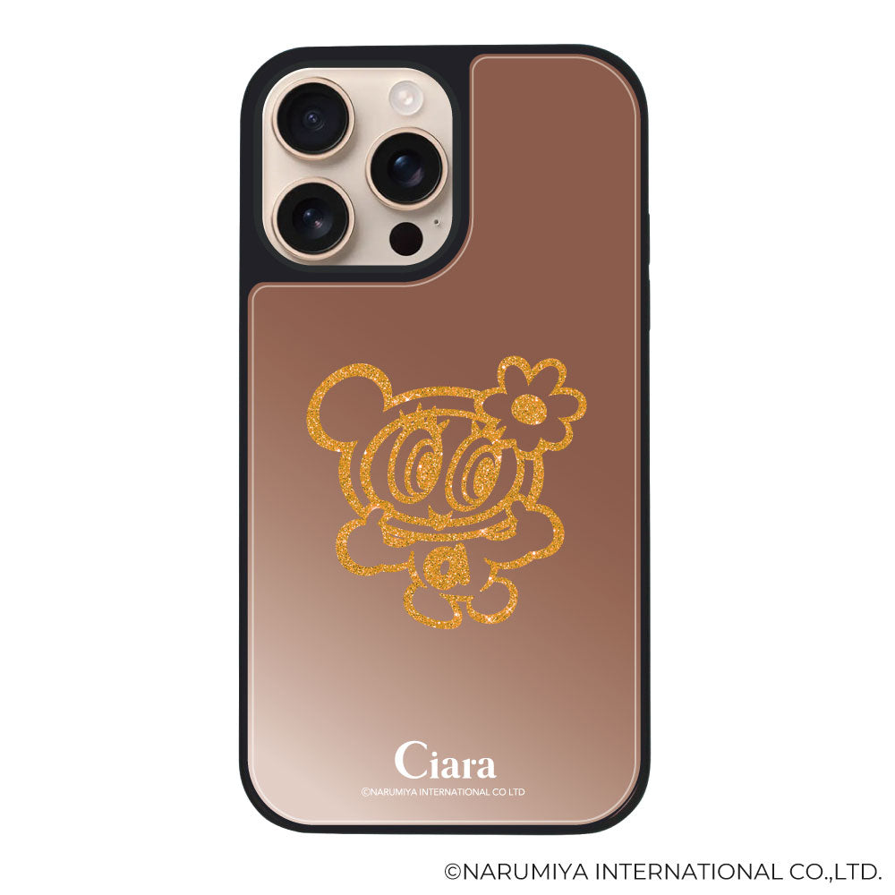 iPhoneケース ミラーバンパー ミラー付きケース エンジェルブルー ナカムラくん ハナちゃん グリッターシルエットライン