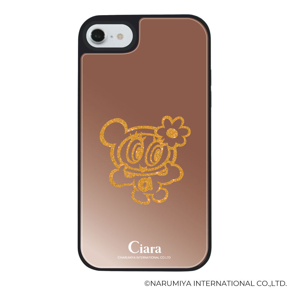 iPhoneケース ミラーバンパー ミラー付きケース エンジェルブルー ナカムラくん ハナちゃん グリッターシルエットライン